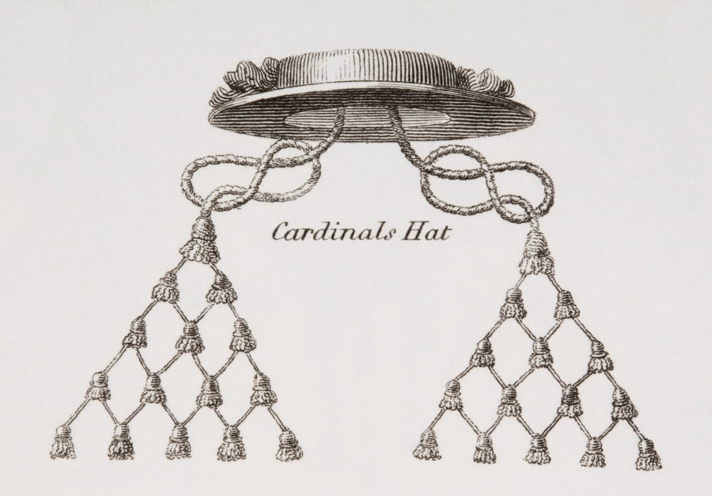 Cardinals Hat From The Cyclopaedia Or Universal Dictionary Of Arts Sciences And Literature By Abraham Rees Published London 1820 Canvas Art - Ken Welsh Design Pics (36 x 24)