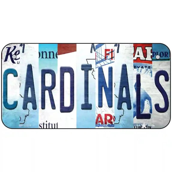 Cardinals Strip Art Baseball Novelty Metal License Plate Tag 6" x 3" Bicycle