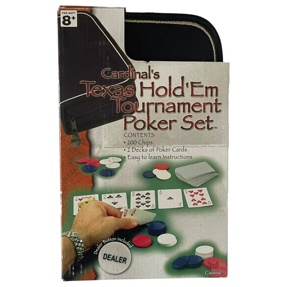 Cardinals Texas Hold Em Tournament Poker Set in Case with Chips Game