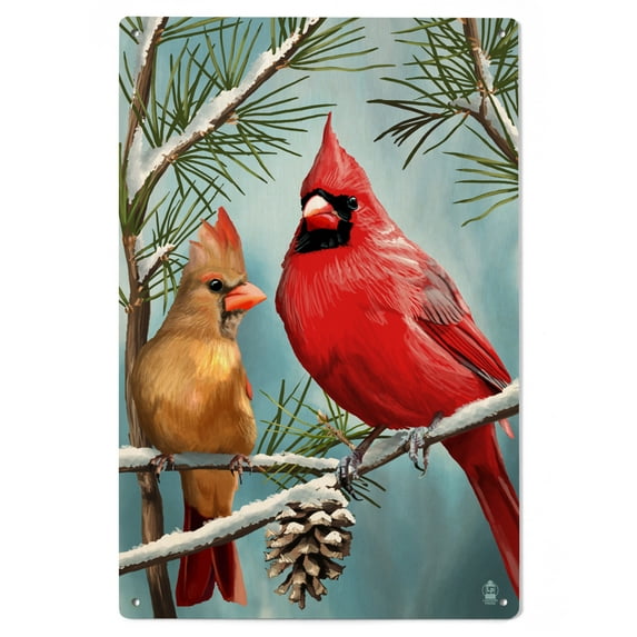 Cardinals in Winter Birch Wood Wall Sign (6x9 Rustic Home Decor, Ready to Hang Art)