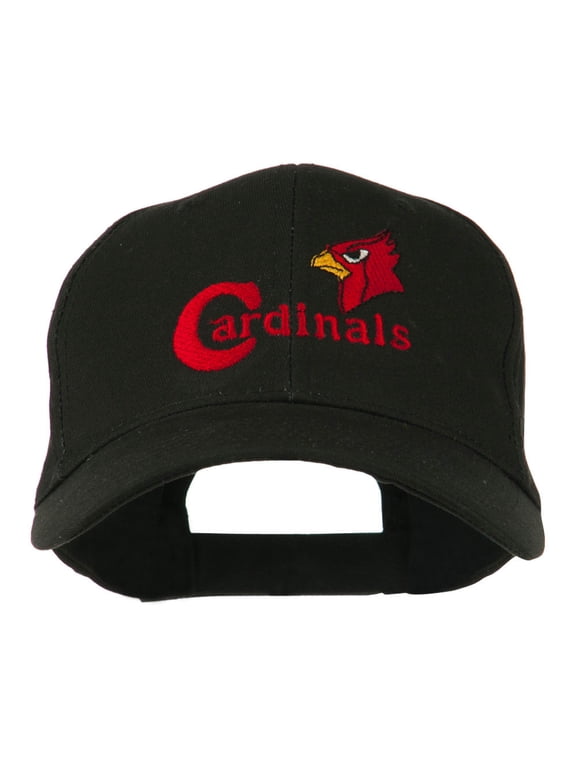 Cardinals with Bird Head Embroidered Cap - Black OSFM