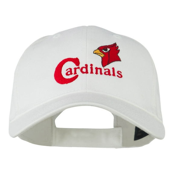 Cardinals with Bird Head Embroidered Cap - White OSFM