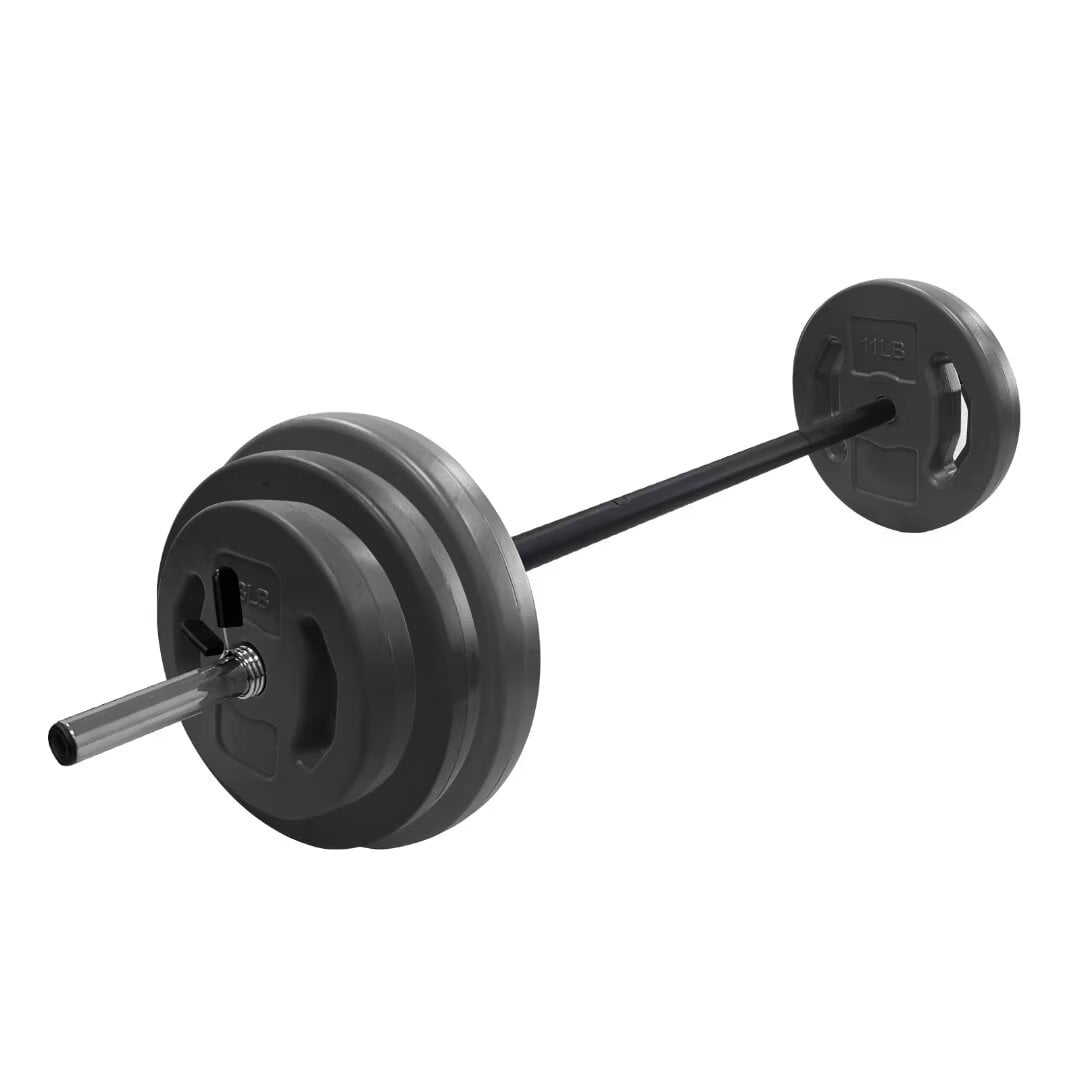 Cardio Body Pump Weights Barbell Weight Set Adjustable Free Weights for Home and Gym Workout Black 40LB