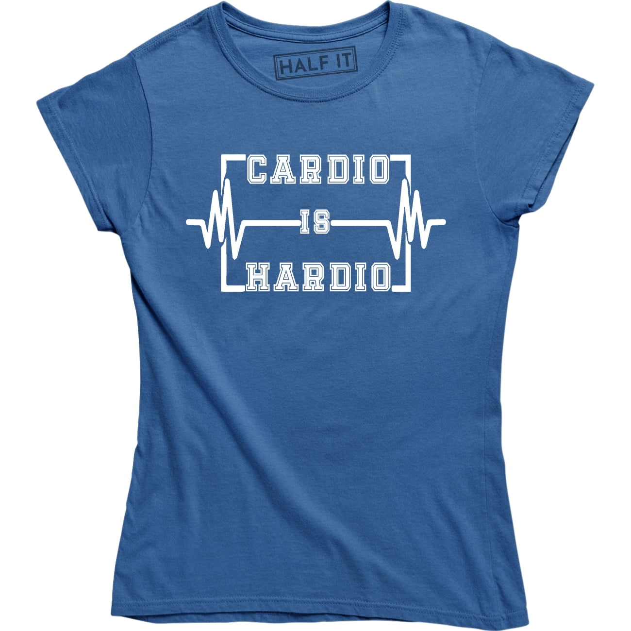 Cardio Is Hardio Heartbeat Womens Funny Workout Gym Running Exercise T ...