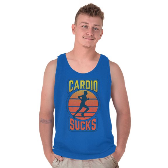 Cardio Sucks Funny Workout Gym Tank Top T Shirts Men Women Brisco Brands S