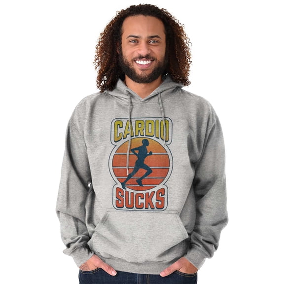 Cardio Sucks Funny Workout Gym Unisex Plus Fleece Graphic Hoodie Brisco Brands 4X