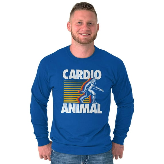 Cardio Workout Bigfoot Sasquatch Long Sleeve TShirt Men Women Brisco Brands M