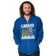 thumbnail image 1 of Cardio Workout Bigfoot Sasquatch Unisex Fleece Graphic Zip Up Hoodie Brisco Brands 5X, 1 of 5