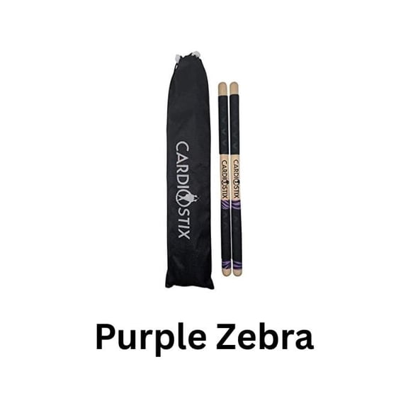 CardioStix Purple Zebra Set - 8.5oz Bundle Highest-Weighted Double Grip (1 PAIR)