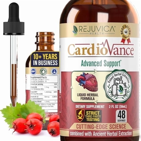 Rejuvica Health CardioVance - Heart Support Supplement - Hawthorne, Hibiscus, Arjuna, Olive Leaf