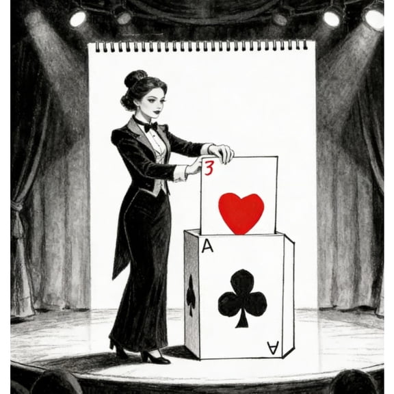 Cardiographic Exclusive Large Rise Card Prediction 390*260MM Stage Magic Tricks Illusions Gimmick Props Mentalism Magician Magia