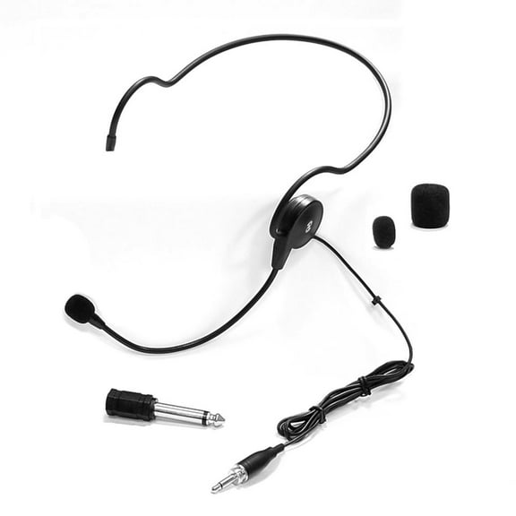Cardioid Condenser Headset Microphone, Flexible Wired Boom (Standard 3.5mm Connector Jack) for Belt Pack Mic Systems