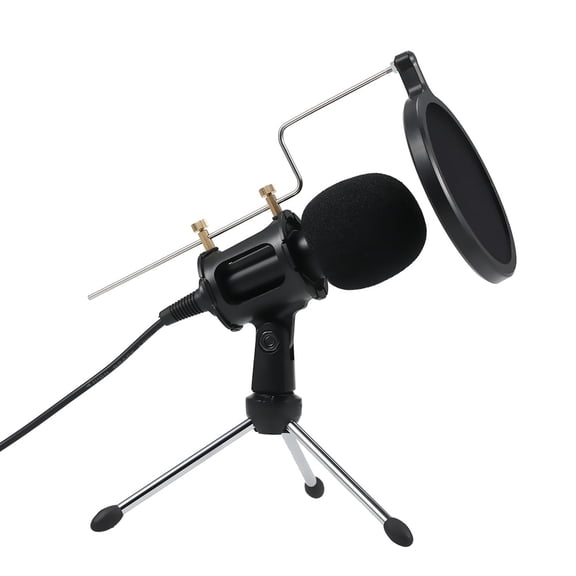 Cardioid Condenser Microphone, Studio Recording Mic With Noise Reduction, Includes Mini Stand & Pop Filter, Plug And Play For PC, Laptop, IPhone, Android - Home , Streaming, Podcasting