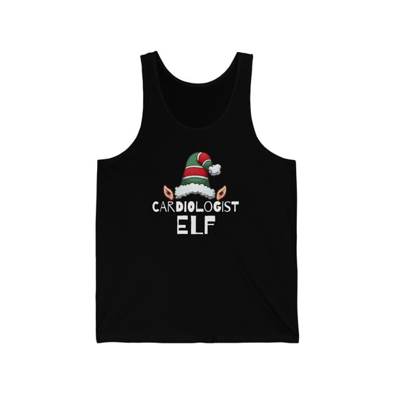 Cardiologist Elf Unisex Tank Top, XS-2XL Christmas Holidays Medical School