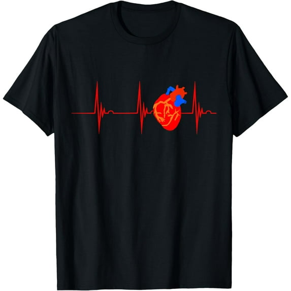 Cardiology Anatomy Heart Cardiologist Rhythm ECG Pulse Doctor T-Shirt100% pure cotton short-sleeved shirt for both men and women