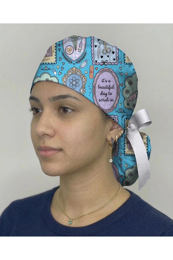 Cardiology Scrub Cap Heart Doctor Hat, Cardiac Nurse Surgical Cap, Cute Medical Scrub Cap, Cardiologist Gift, Unisex Nurse Cap