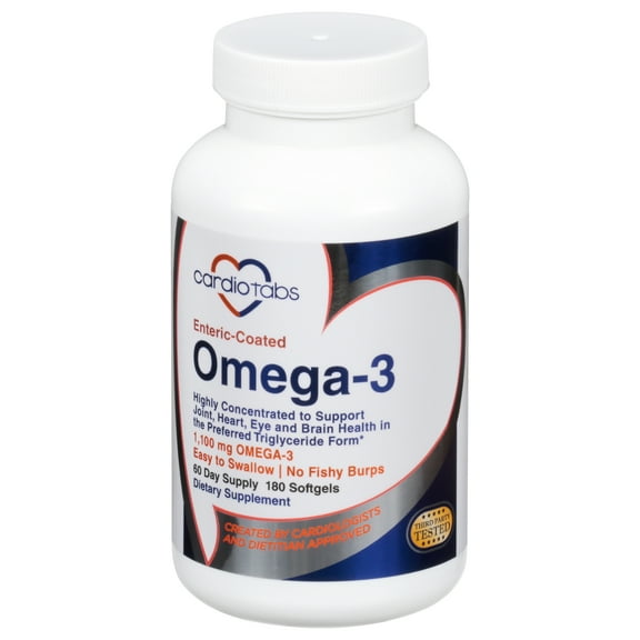 Cardiotabs Enteric-Coated Omega-3 Dietary Supplement Softgels 180 ct Bottle