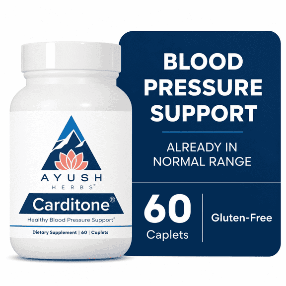 Ayush Herbs Carditone Cardiovascular Support Supplement for Men and Women, 60 Count
