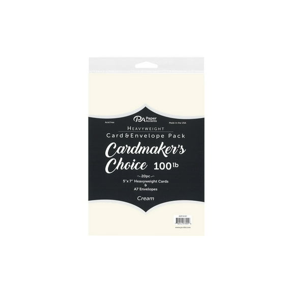 Cardmakers Choice Card & Env 5x7 100lb Cream 20pc