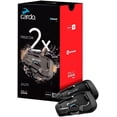 thumbnail image 1 of Cardo Systems FREECOM 2X Motorcycle 2-Way Helmet Bluetooth Communication System Headset Intercom, Universal Bluetooth Connectivity, Waterproof, 40mm Speakers - Dual Pack, 1 of 8