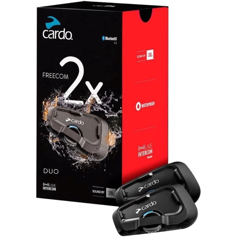 cardo motorcycle helmet headset Packtalk Neo Communicator Dual Pack aggressively priced and packaged to be a hard deal to beat CARDO SYSTEMS PACKTALK EDGE COMMUNICATORS: