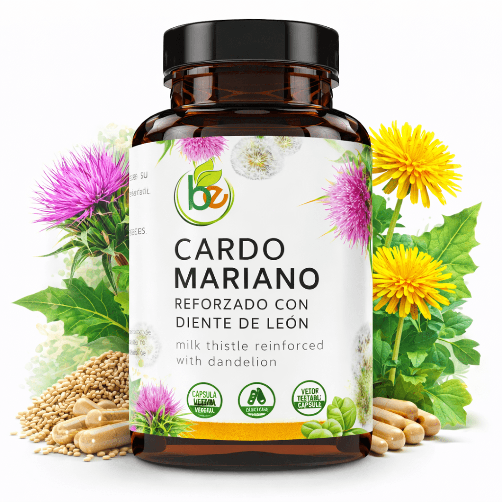 Cardo Mariano reforzado con diente Leon (Milk Thistle Reinforced with Milk Thistle) 90 Vegetable Capsule 1500 mg per Serving, Root Liver Health Support, Antioxidant Support, 100% Natural, Made in USA