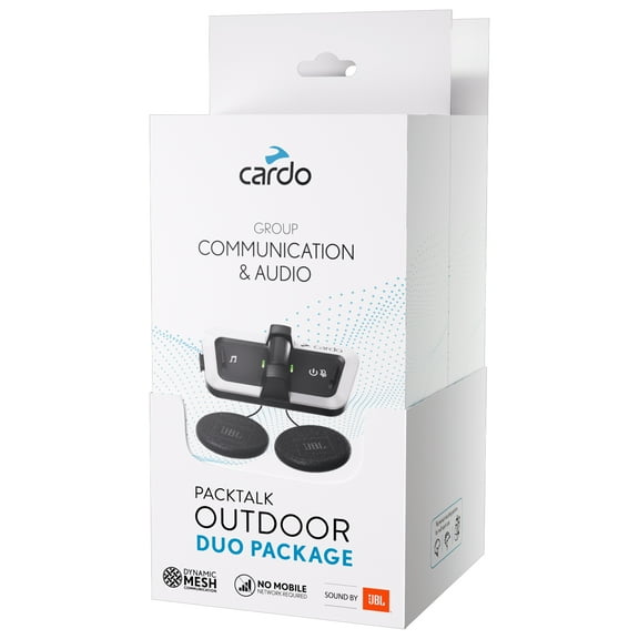 Cardo Packtalk Outdoor Duo Helmet Communication System - White