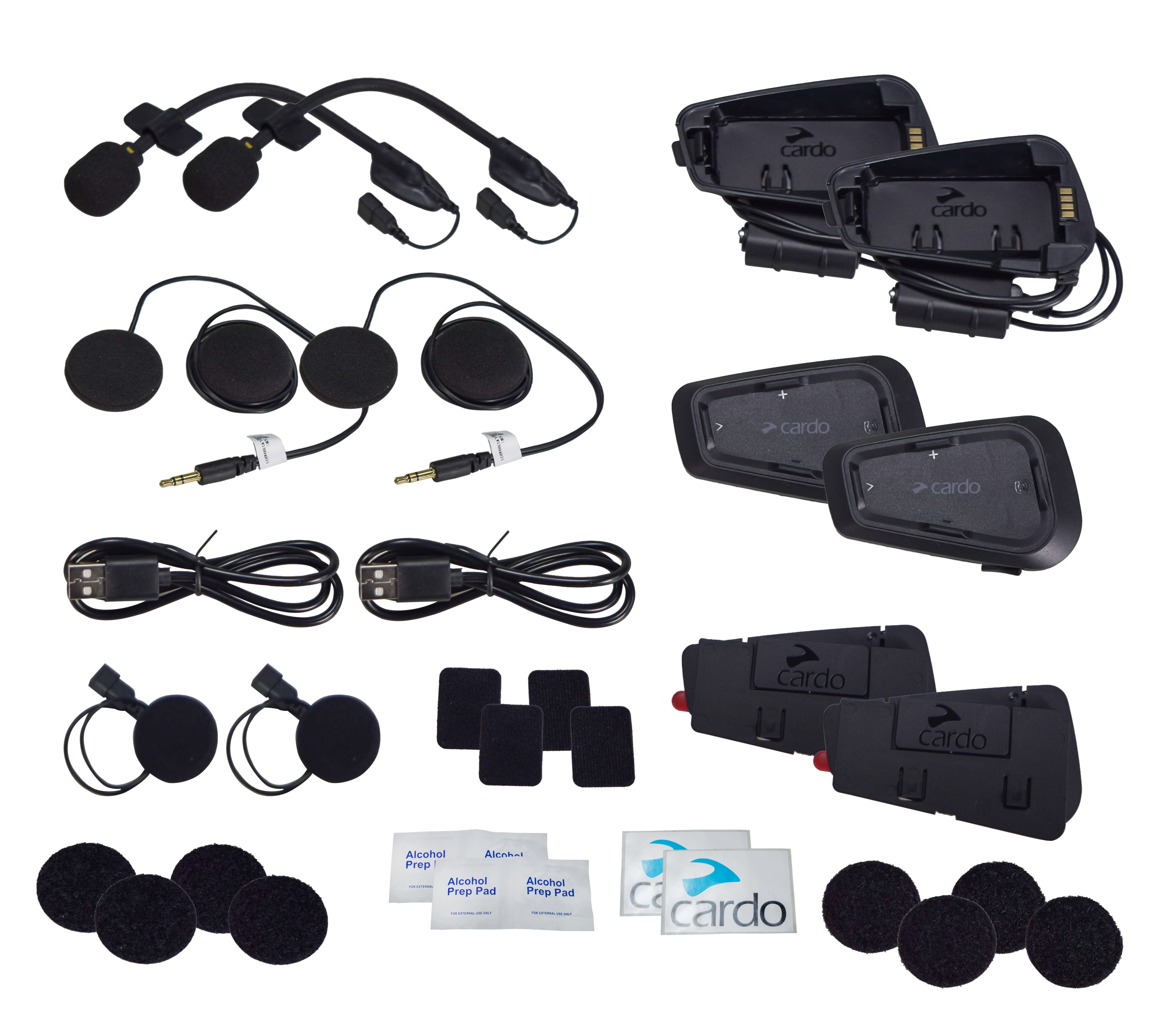 Cardo Systems Spirit Motorcycle Bluetooth Communication Headset - Black,  Dual Pack