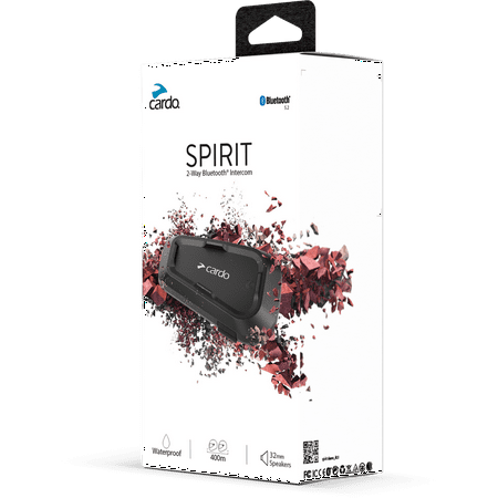 Cardo Systems Spirit Motorcycle Bluetooth Communication Headset - Black, Single Pack