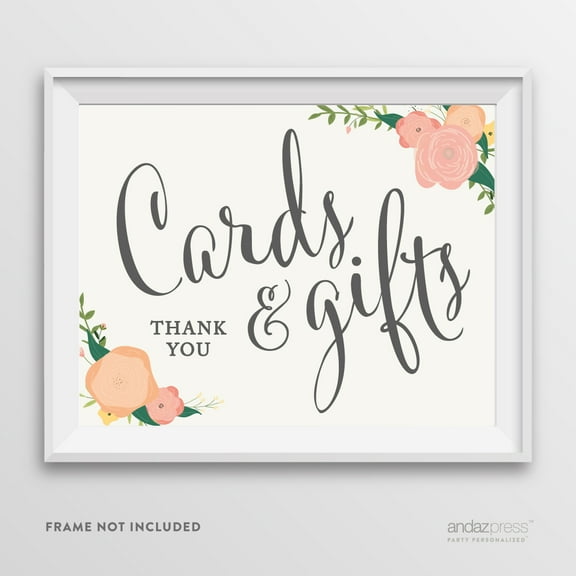 Cards & Gifts Thank You Floral Roses Wedding Party Signs