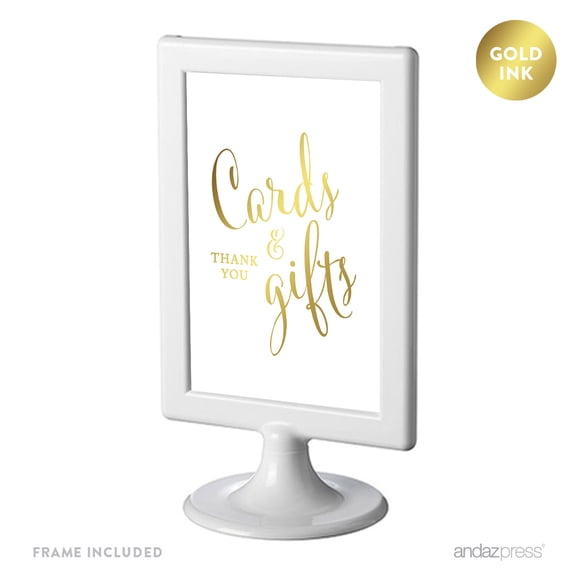Koyal Wholesale Metallic Gold Thank You Cards & Gifts Wedding Party Sign 4x6 Framed