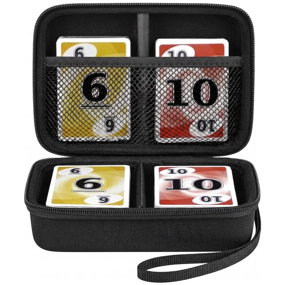 Cards Holder Case Compatible with PM TCG Cards/for SKYJO/for Five Crowns/for UNO/for Phase 10 Playing Cards, Card Game Storage Organizer Holds Up to 400 Cards - Black (Box Only)