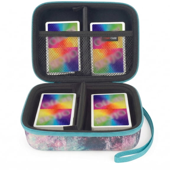 Cards Holder Case Compatible with PM TCG Cards/for SKYJO/for Five Crowns/for UNO/for Phase 10 Playing Cards, Card Game Storage Organizer Holds Up to 400 Cards - Galaxy (Box Only)