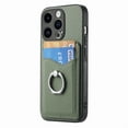 thumbnail image 1 of Cards Holder Wallet Case for Apple iPhone 7 / 8 / SE 2022 & 2020, PU Leather Slim Fit Shell Vintage Cards Slots Ring Holder Stand Easy Grip Phone Case for iPhone 7 / 8 / SE 2022 & 2020, Green, 1 of 6