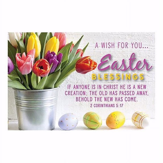 Cards-Pass It On-Easter Blessings/Floral (3 X 2 ) (Pack Of 25)