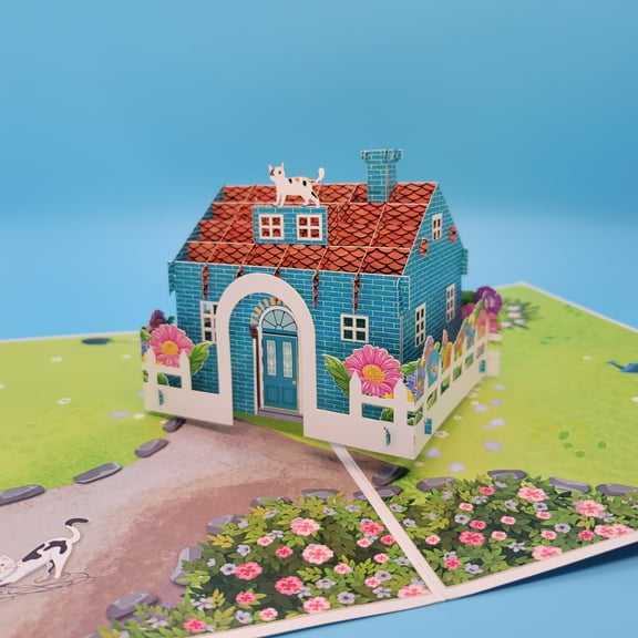 Cardstalked 6x9" Pop-Up New Home Greeting Card - Perfect for Neighbor, Home Buyer, Real Estate Agent or Mother's Day -Veteran Owned Business