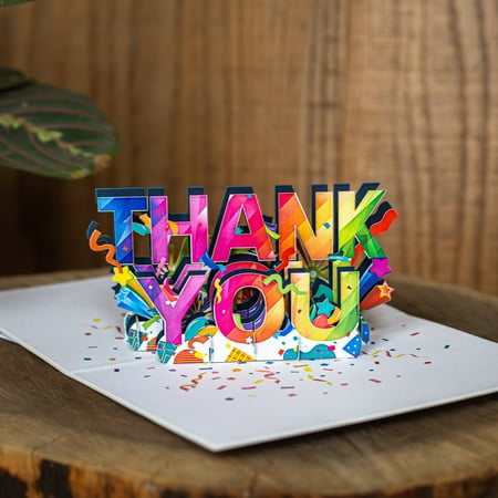 Cardstalked Handmade 3D Pop Up Thank You Card - Unique Appreciation and Employee Recognition 6x8" Card- Send a Meaningful Thank You Note!