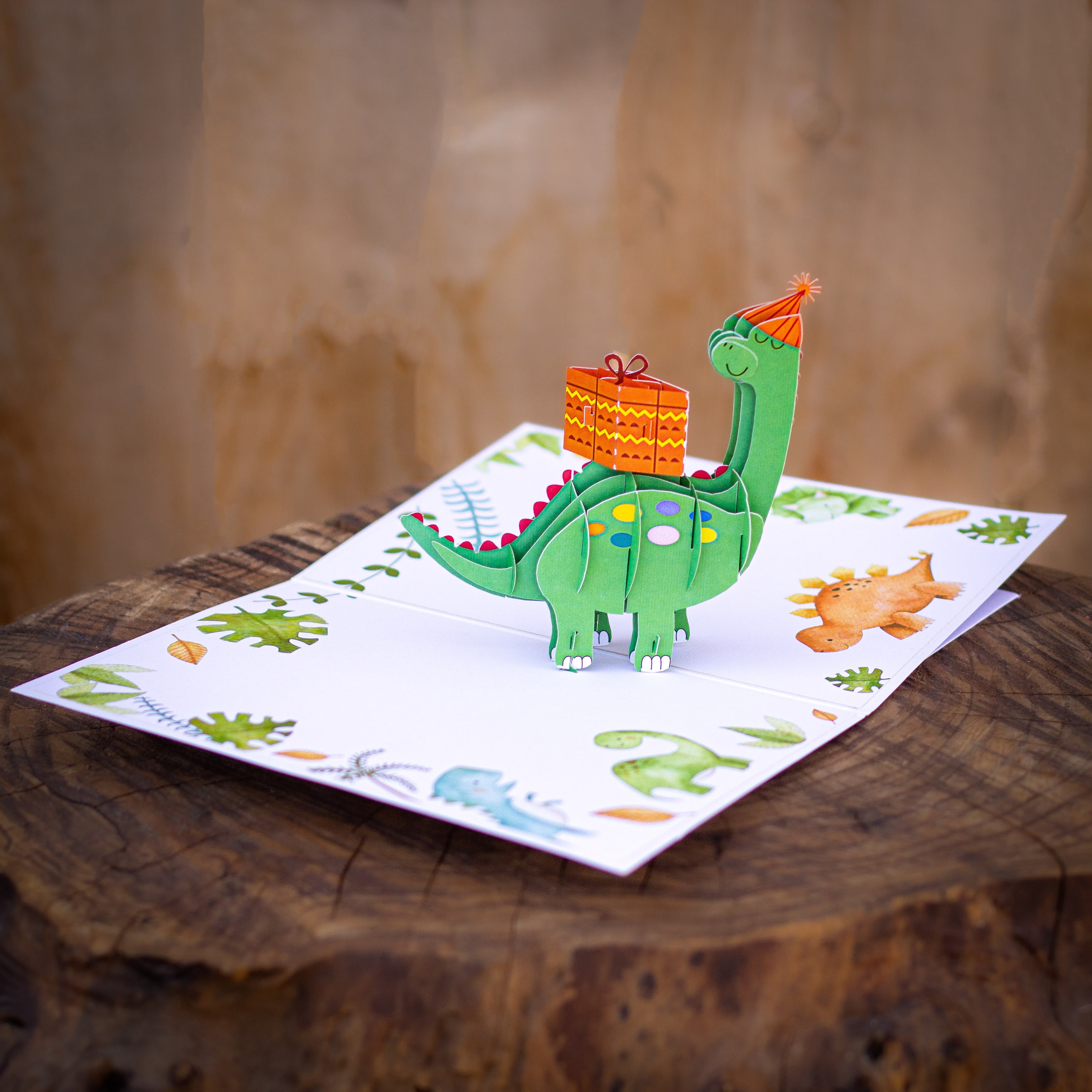 Brontosaurus Card Cardstalked Brontosaurus Pop-Up Happy Birthday Card - Dinosaur ...