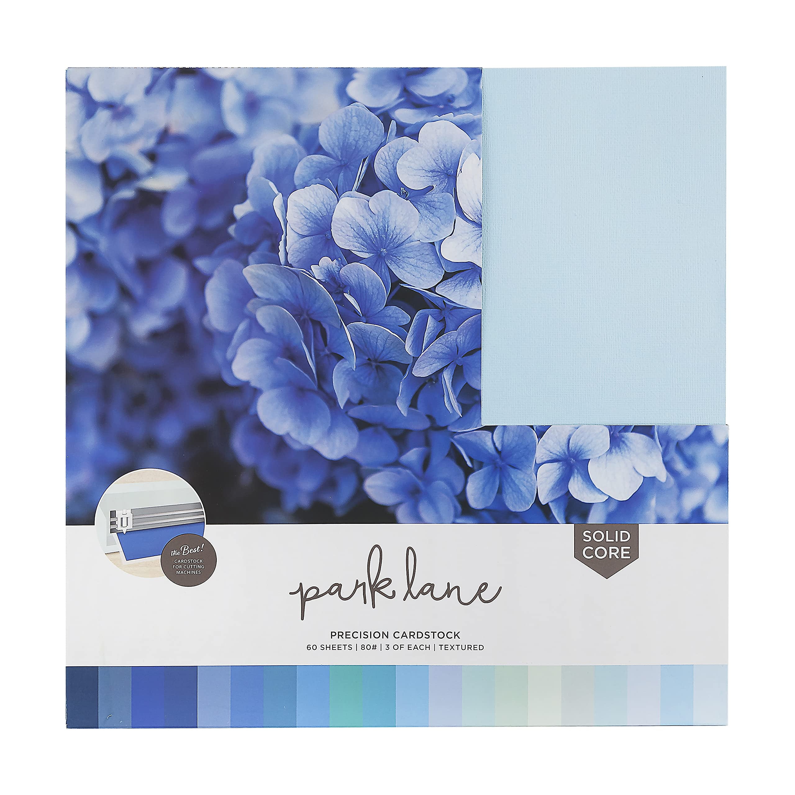 Cardstock 12x12 Variety Pack, 60 Sheets | 80lb Premium Textured Scrapbook Paper, Solid Core | Acid Free Double Sided Card Stock for Paper Crafts, Embossing, Cardmaking | Blue HuesRDD21