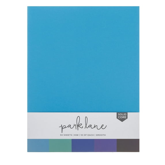 Cardstock 8.5 x 11 Paper Pack - Assorted Colored Scrapbook Paper 65lb - Double Sided Card Stock for Crafts, Embossing, Cardmaking - 50 Sheets, Solid Core, Blues