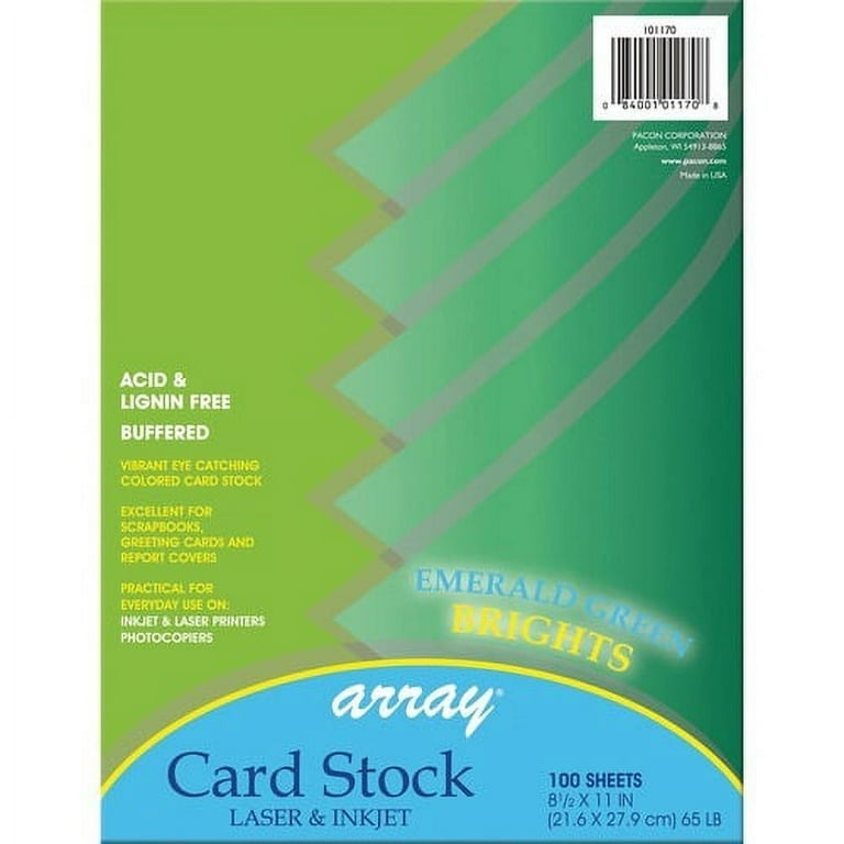 Pacon Color Brights Cardstock - Emerald Green - Letter - 8 1/2 Pacon Color Brights Cardstock - Emerald Green - Letter - 8 1/2
