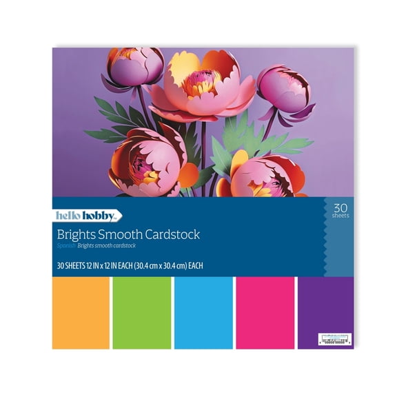 Cardstock Pack - 12 x 12 - Smooth - Brights - 30 Pack