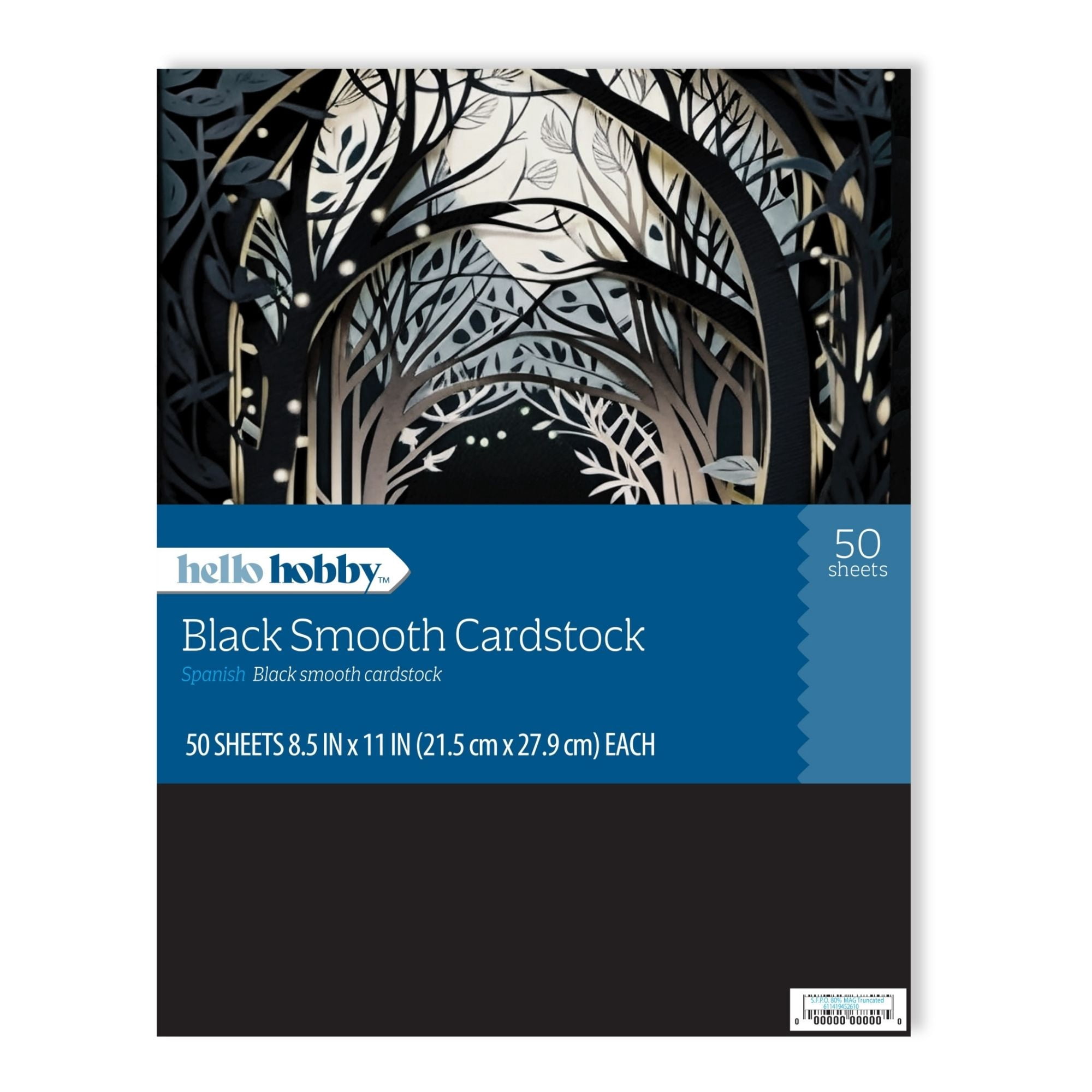 Cardstock Pack - 8.5 x 11 - Smooth - Black - 50 Pack