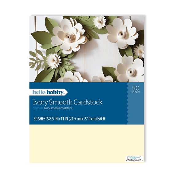 Ivory Smooth Cardstock pack 8.5 x 11 - 50 count