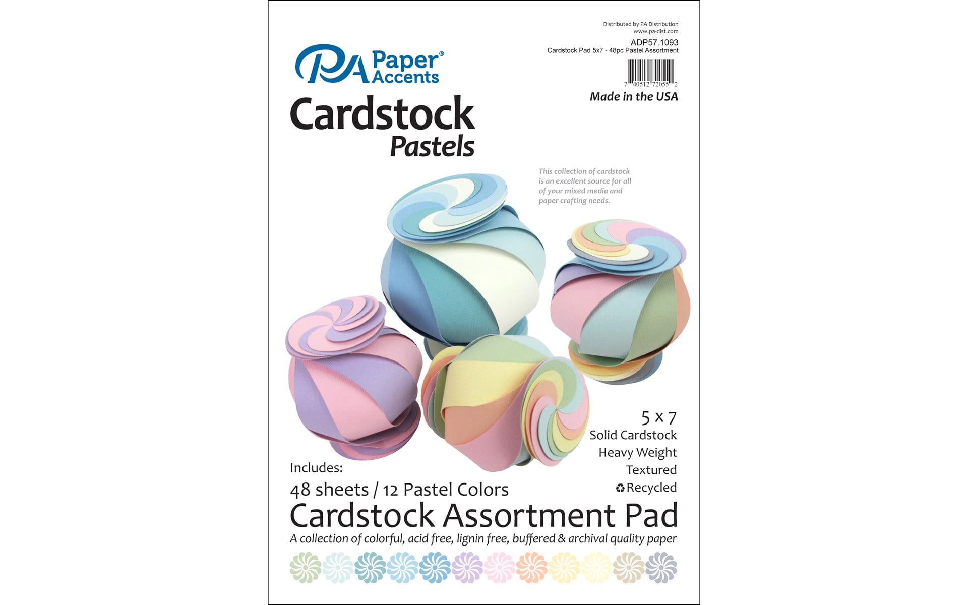 Cardstock Pad 5x7 48pc Pastel Assortment 