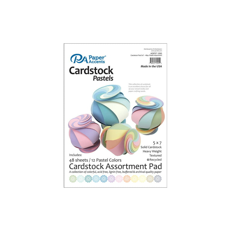 Paper Accents Cardstock Pad 5x7 48pc Pastel Assortment