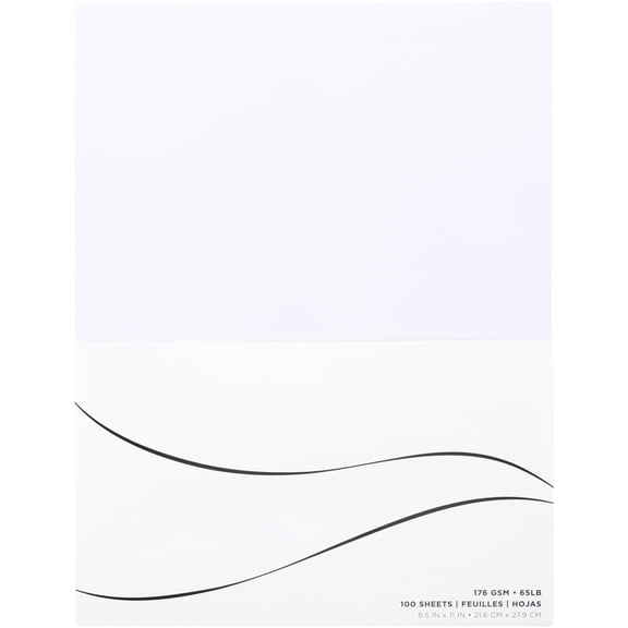 Cardstock Paper 8.5 x 11, 100 Sheets 65lb Heavy Duty Smooth Card Stock, Brilliant White Solid Core Double Sided, for Crafts, Cardmaking, Scrapbooking, Invitations, Paper Flowers, Printers