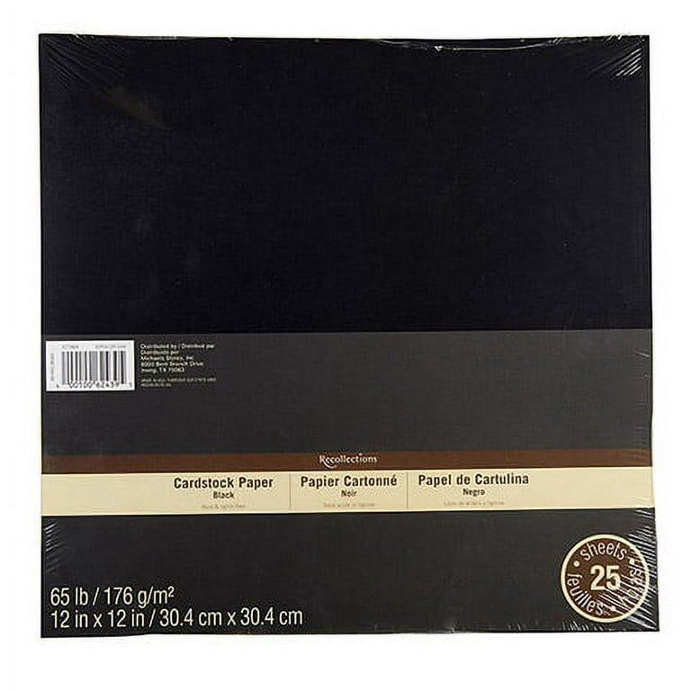 Black 12 x 12 Cardstock Paper by Recollections™, 100 Sheets