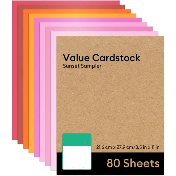 Cardstock Paper, Sunset Sampler - 80 sheets (8.5" x 11") - Compatible