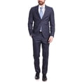 thumbnail image 1 of Carducci Mens Blue Windowpane Wool Blend Slim Fit Suit With Peak Lapels, 1 of 5